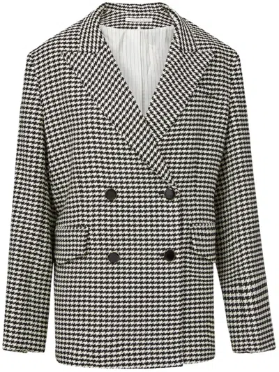 Veronica Beard Hutchinson Houndstooth-pattern Blazer In Black