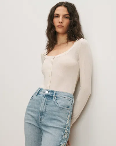 Veronica Beard Hyland Button-down T-shirt In Sand