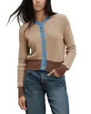 Veronica Beard Ibra Crewneck Cardigan Sweater In Brown