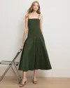 Veronica Beard Ilona Topstitch Detail Cotton Blend Dress In Green