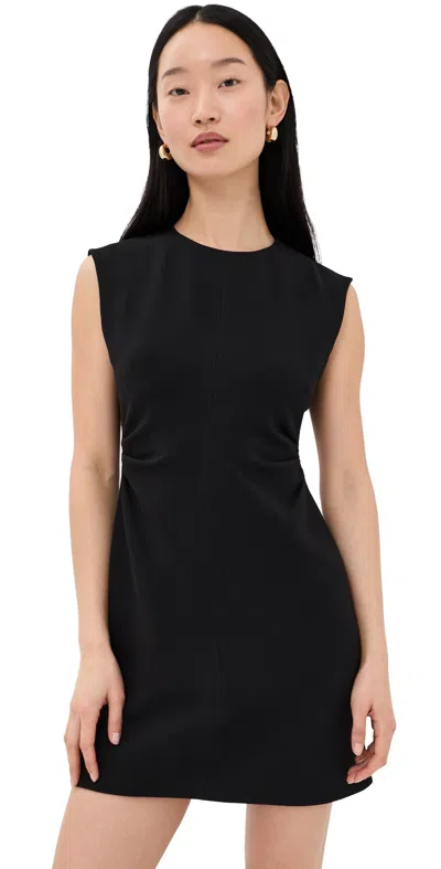 Veronica Beard Imara Ruched Sleeveless Minidress In Black