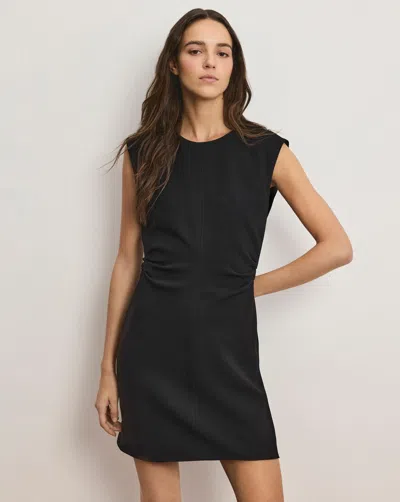 Veronica Beard Imara Ruched Sleeveless Minidress In Black