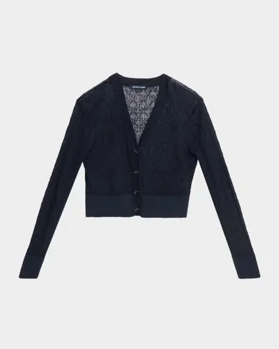 Veronica Beard Ingraham Linen-blend Cardigan In Blue