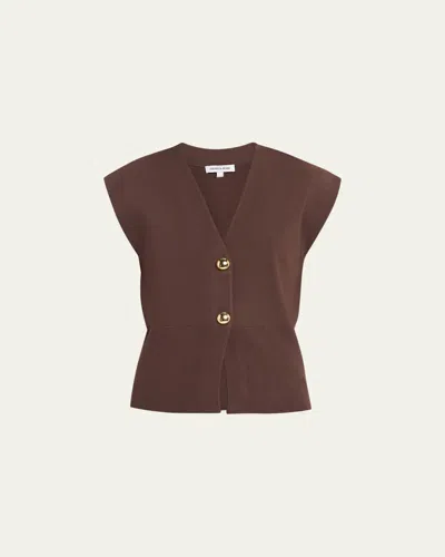 Veronica Beard Hartwell Vest In Burgundy