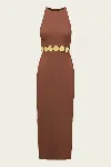 Veronica Beard Isla Gold-medallion Midi Dress In Light Chicory
