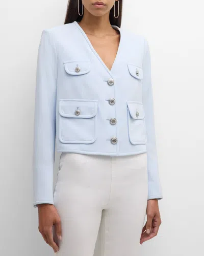Veronica Beard Isola Tailored Jacket In Blue Mist