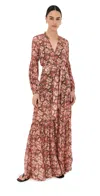 Veronica Beard Isra Silk Dress In Deep Ochre Multi