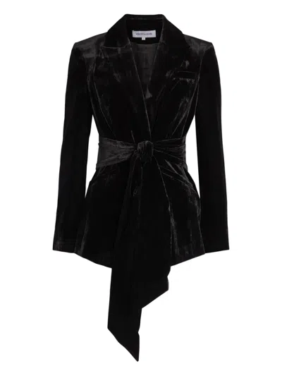 Veronica Beard Velvet Belted Issel Blazer In Black