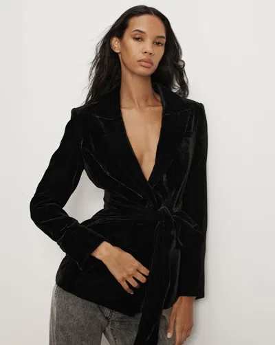 Veronica Beard Issel Velvet Jacket In Black