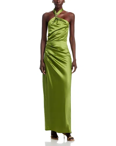 Veronica Beard Izaren Halterneck Twisted Maxi Dress In Green