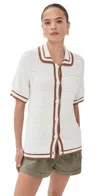Veronica Beard Jadine Half-sleeve Cardigan In White