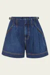 Veronica Beard Jaffe Jeansshorts Mit Falten