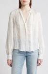 Veronica Beard Osler Pleat-shoulder V-neck Top In White
