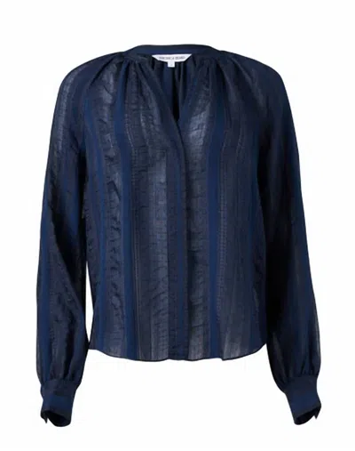 Veronica Beard Jaha Top In Marine In Blue