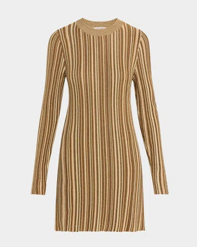 VERONICA BEARD JANE STRIPE LONG-SLEEVE MINI DRESS