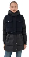 Veronica Beard Jarvis Layered Puffer Jacket In Black
