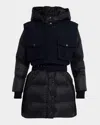 Veronica Beard Jarvis Layered Puffer Jacket In Black