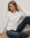 Veronica Beard Jasminah Button-front Top In White