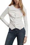 Veronica Beard Jasminah Button-front Top In White In White