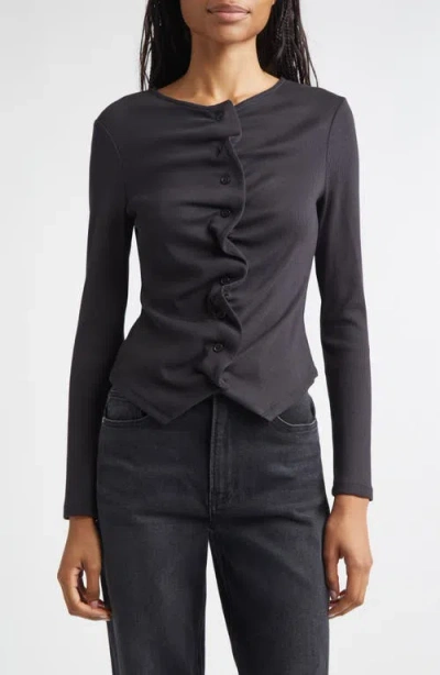 Veronica Beard Jasminah Rib Cardigan In Gray