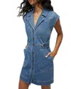 Veronica Beard Jax Denim Mini Dress In Light Cornflower In Multi