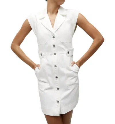 Veronica Beard Jax Denim Shirtdress In White