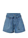 Veronica Beard High-waisted Denim Shorts In Blue