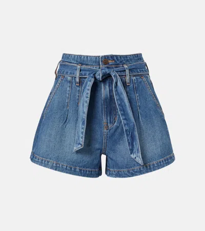 Veronica Beard Jaylen Denim Shorts In Blue
