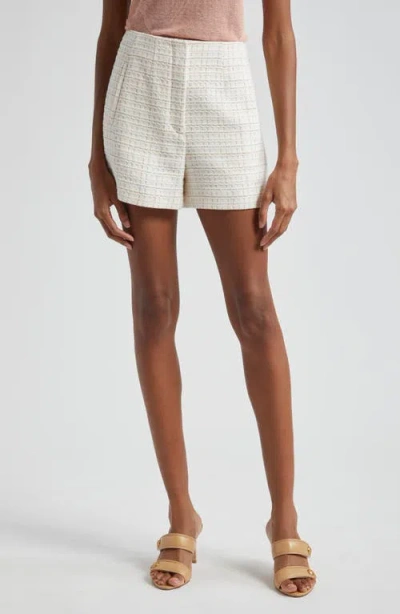 Veronica Beard Jazmin Cotton Tweed Shorts In Ivory Multi