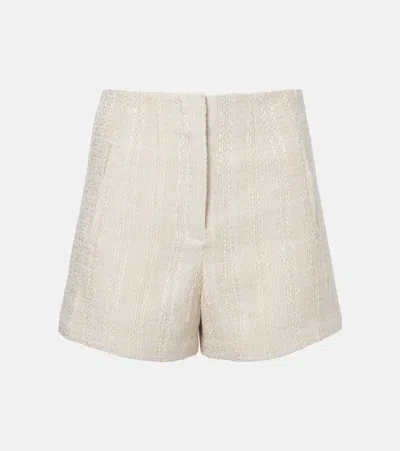 Veronica Beard Jazmin Cotton-blend Tweed Shorts In White