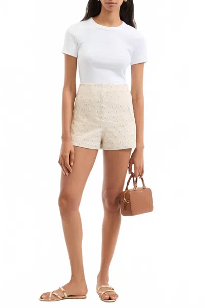 Veronica Beard Jazmin Gold-print Short In Off-white Gold