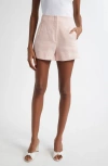 Veronica Beard Jazmin High Waist Linen Blend Shorts In Pink Shell