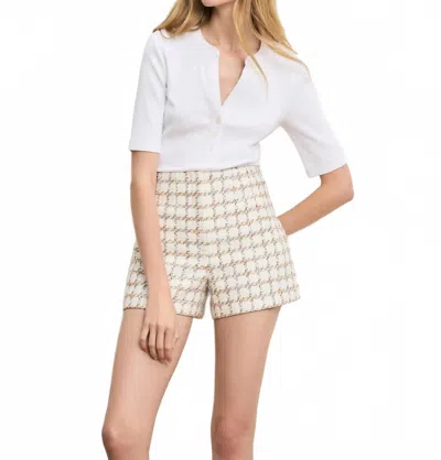 Veronica Beard Jazmin Tweed Short In Ecru Multi In Neutral