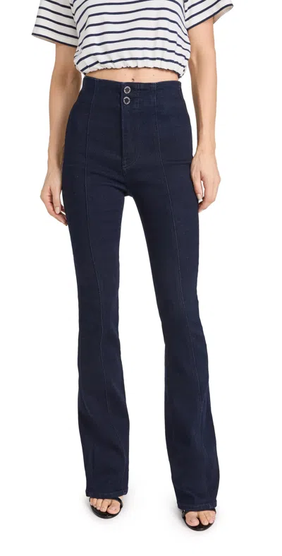 Veronica Beard Jean Beverly High Rise Skinny Flare Jeans Indigo Rinse