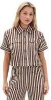 Veronica Beard Jean Bouvier Top White/brown