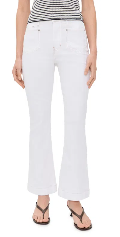 Veronica Beard Jean Carson Ankle Flare Jeans White