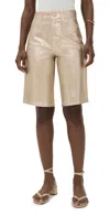 Veronica Beard Jean Charlotte Mid Rise Metallic Shorts Gold