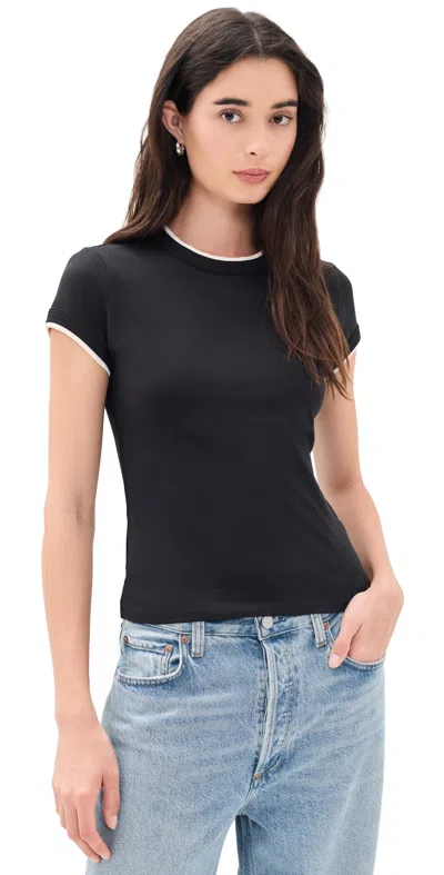 Veronica Beard Jean Contrast Devin Tee Black/ecru