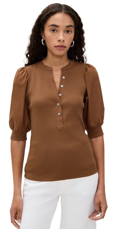 Veronica Beard Jean Coralee Top Mahogany In Brown