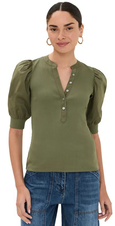 Veronica Beard Jean Coralee Top Stone Army