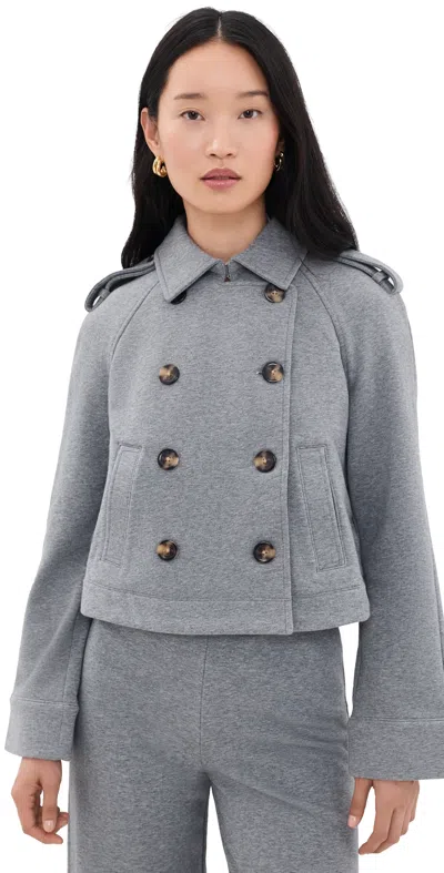 Veronica Beard Jean Cropped Conneley Trench Coat Heather Grey