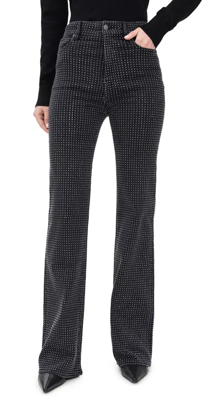 Veronica Beard Jean Crosbie High Rise Wide Leg Pants Washed Onyx In Black