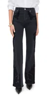Veronica Beard Jean Crosbie High Rise Wide Leg Washed Onyx In Black