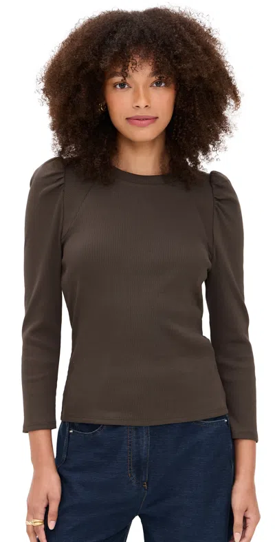 Veronica Beard Jean Delano Top Dark Umber In Brown