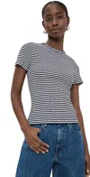 Veronica Beard Jean Draya Tee Black/white In Black/white