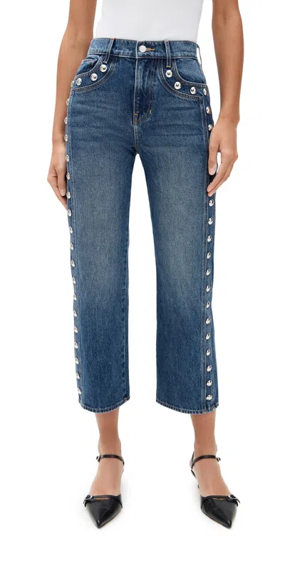 Veronica Beard Jean Dylan Ankle High Rise Straight Jeans Stoned Serendipity