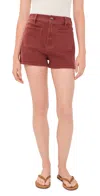 Veronica Beard Jean Elijah Shorts With Patch Pockets Rust In Rust