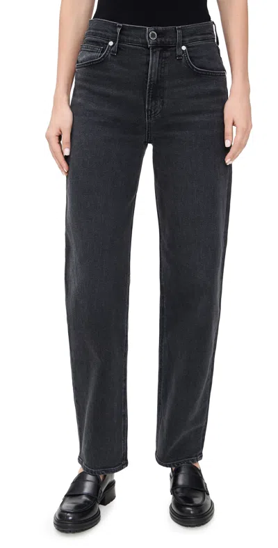 Veronica Beard Jean Harley High Rise Slim Barrel Jeans Washed Onyx In Black
