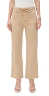 Veronica Beard Jean Heather Straight Leg Jeans With Rope Belt Stone Khaki