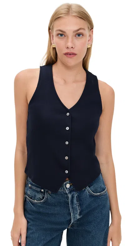 Veronica Beard Jean Hoorne Top Navy In Blue